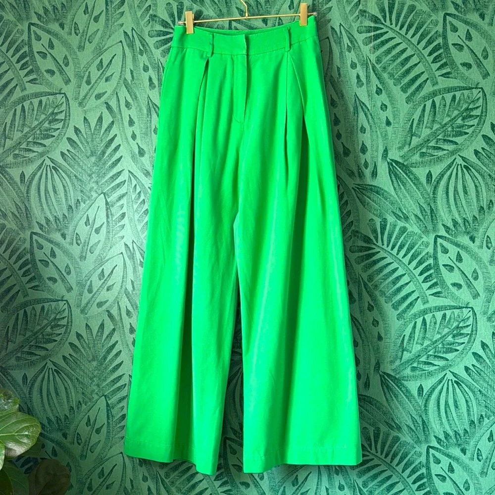 Farm Rio Green Wide-Leg Trousers NWTs sz S - Picture 6 of 11
